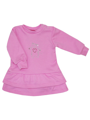 Платье "Базовый ассортимент" с котиком - Размер 86 - Цвет розовый - Картинка #3