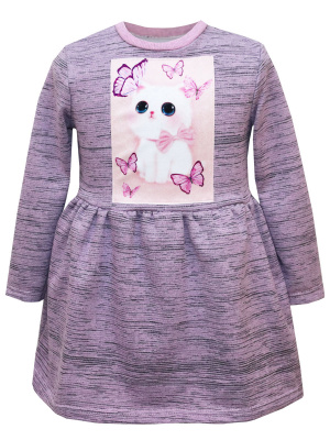 Платье "Kittу" с котенком и бабочками - Размер 104 - Цвет розовый - Картинка #4