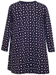 Платье "Базовый ассортимент" со звездами - Размер 110 - Цвет темно-синий - Картинка #1