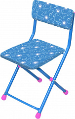 СТУ3 Детский складной моющийся мягкий стул 
(СТУ3/6, с коронами синий) - Цвет бело-голубой - Картинка #1