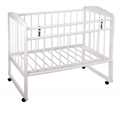 Кровать детская Женечка-3, колесо, качалка 
(белая) - Цвет белый - Картинка #1