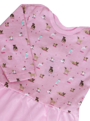 Платье "Милый щенок" - Размер 74 - Цвет розовый - Картинка #2