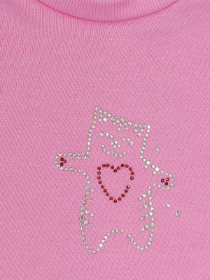 Платье "Базовый ассортимент" с котиком - Размер 86 - Цвет розовый - Картинка #4